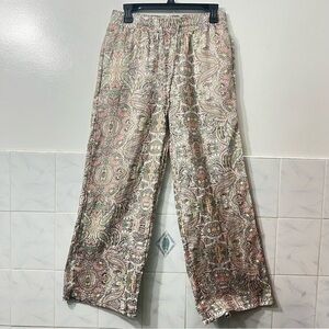 Chelsea & Theodore 100% Linen Wide Leg Pants Women’s S Boho Retro Lounge Resort
